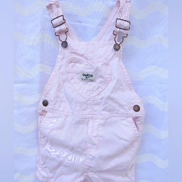 OSH KOSH B'GOSH 4T light pink toddler short girl overalls - Picture 1 of 9